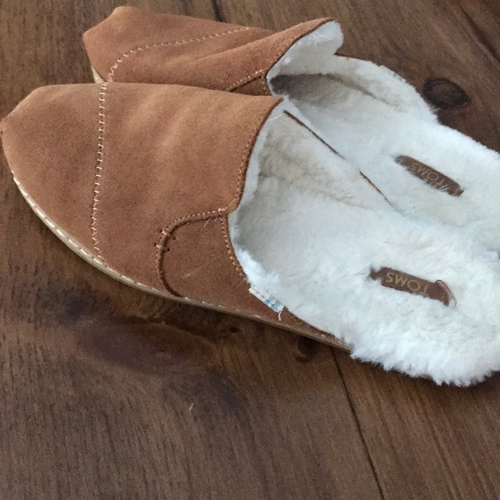 Womens Faux Suede Shearling Scuff Slipper